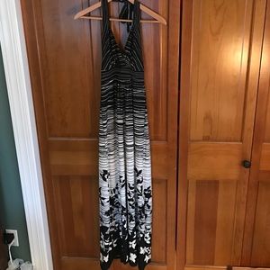 BCBG Maxazria tie halter maxi dress
