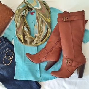 NWT Cognac Brown Riding Boots 6.5