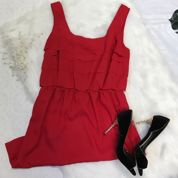 Red ruffle dress