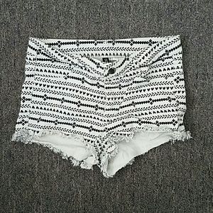 High waisted patterned shorts