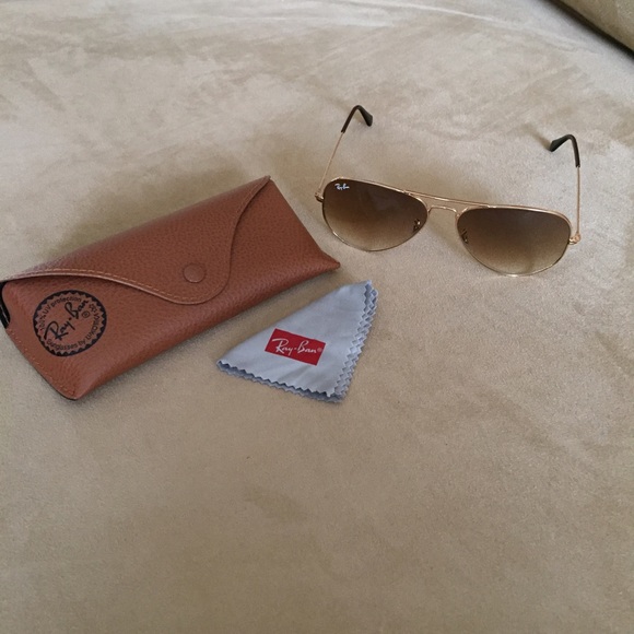 Ray Ban Gradient Aviators- Brown/Gold