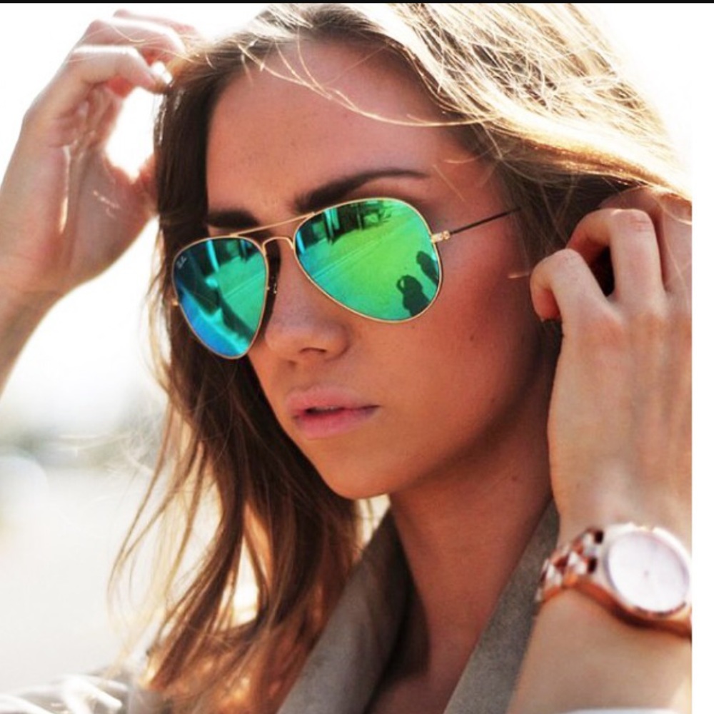 Authentic Ray-ban Aviator metal mirror sunglasses