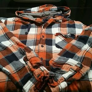 Men's hooded flannel shirt
