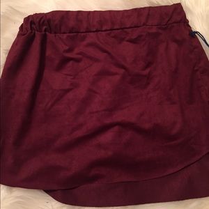 Suede mini skirt