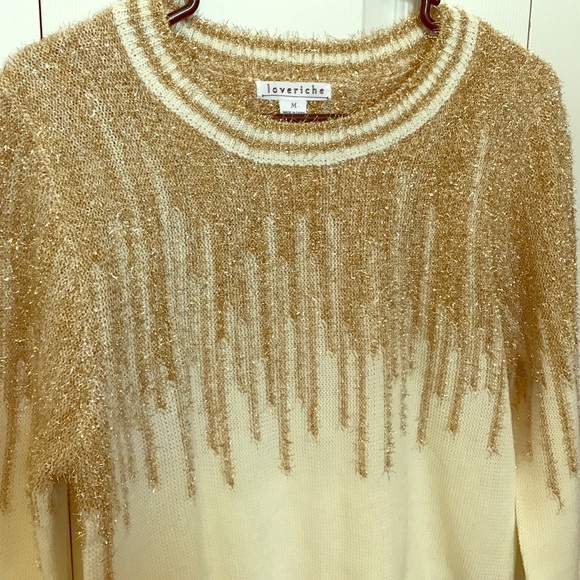 Gold and cream glitter sweater - Picture 2 of 2