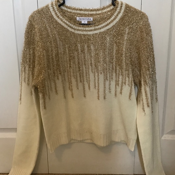 Gold and cream glitter sweater - Picture 1 of 2