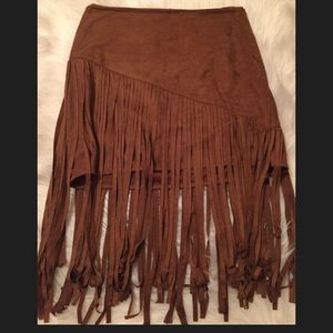 Fringe mini skirt