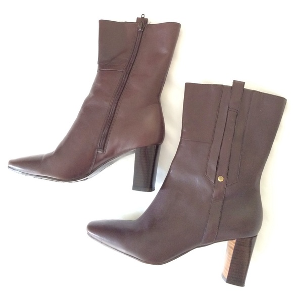 Nine West Leather Brown Mid-calf Boots 6.5