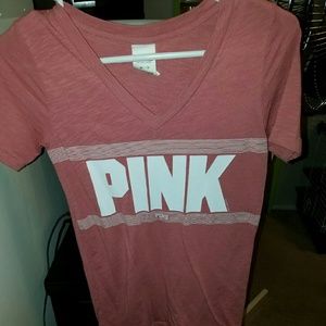 XS PINK pretty pink v neck