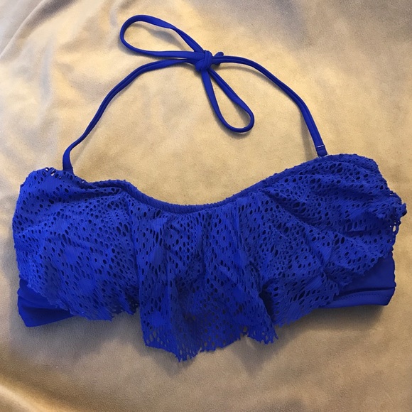 American Eagle Blue swim top with lace!