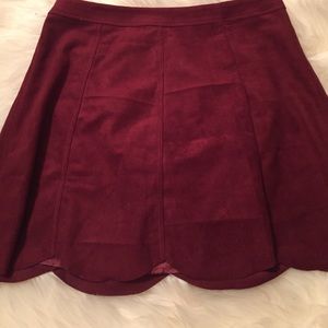 Maroon mini skirt