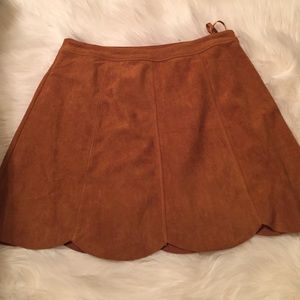 Camel color mini skirt