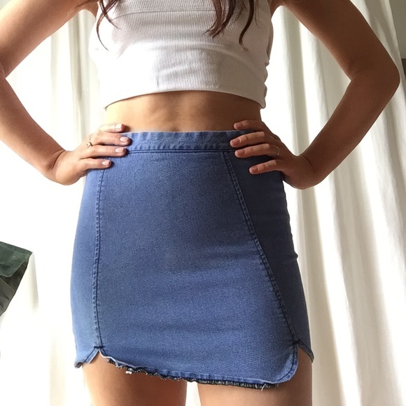 BRANDY MELVILLE Body Con Denim Mini Skirt