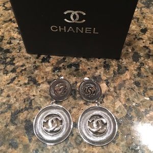 Chanel silver earrings