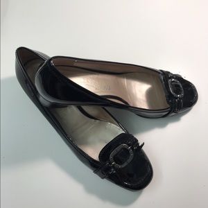 Salvatore Ferragamo Black Patent Leather Flats