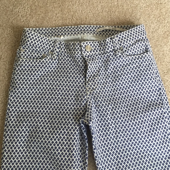 Zara Denim - Zara skinny blue white pants jeans 4 small EUR36
