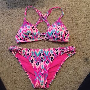 Roxy Tribal Macrame Bikini Top and Bottom