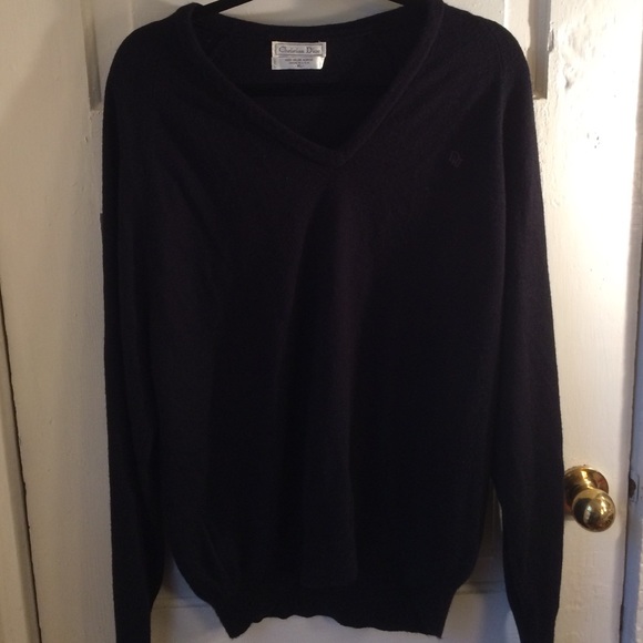 Christian Dior Black v neck XL sweater
