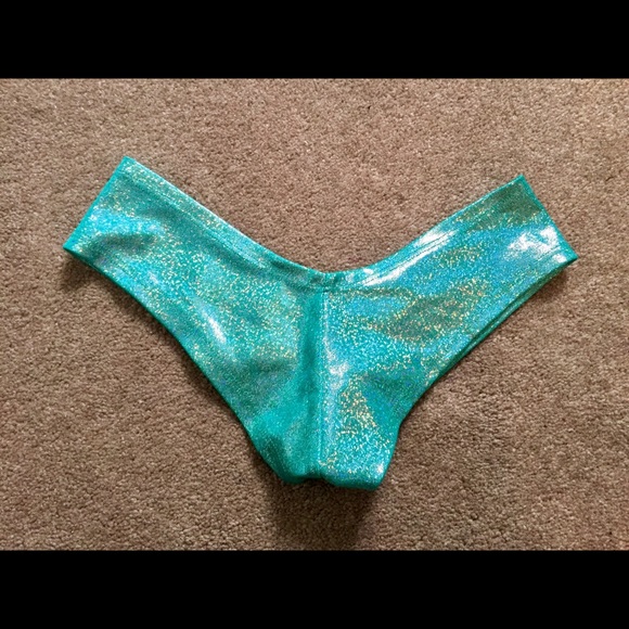 BLUE GLITTER SCRUNCH BUTT RAVE BOTTOMS