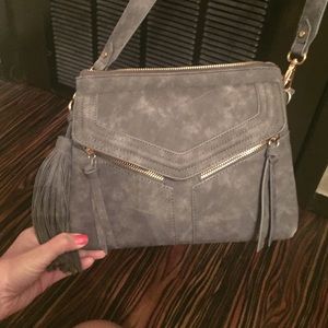 Gray crossbody purse