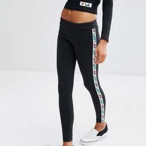FILA NWT Leggings With Multi Colored Tape Logo