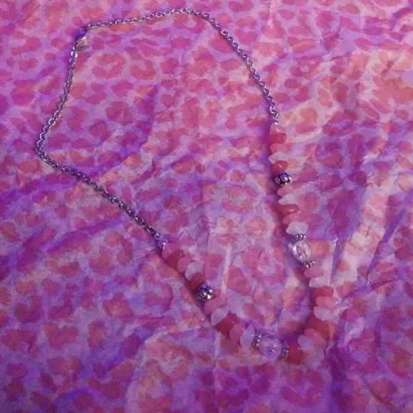 Pink stone necklace
