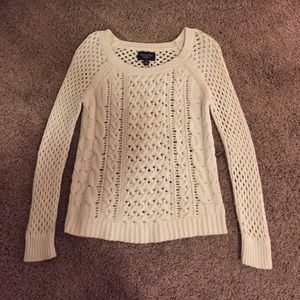 White knit sweater