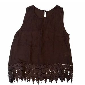 Black sleeveless top