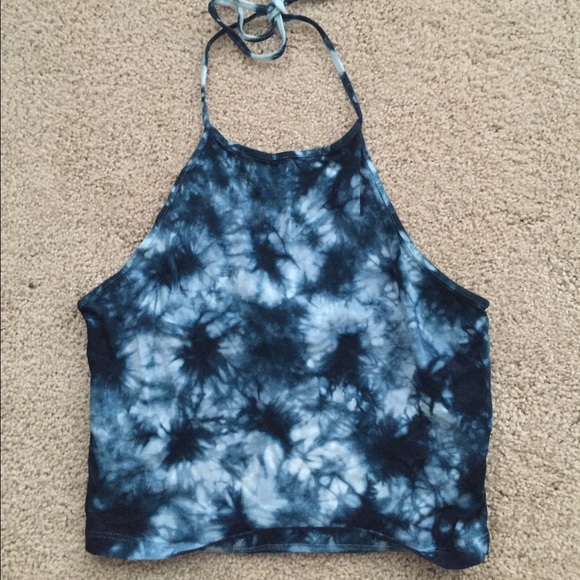 Blue tie dye crop top