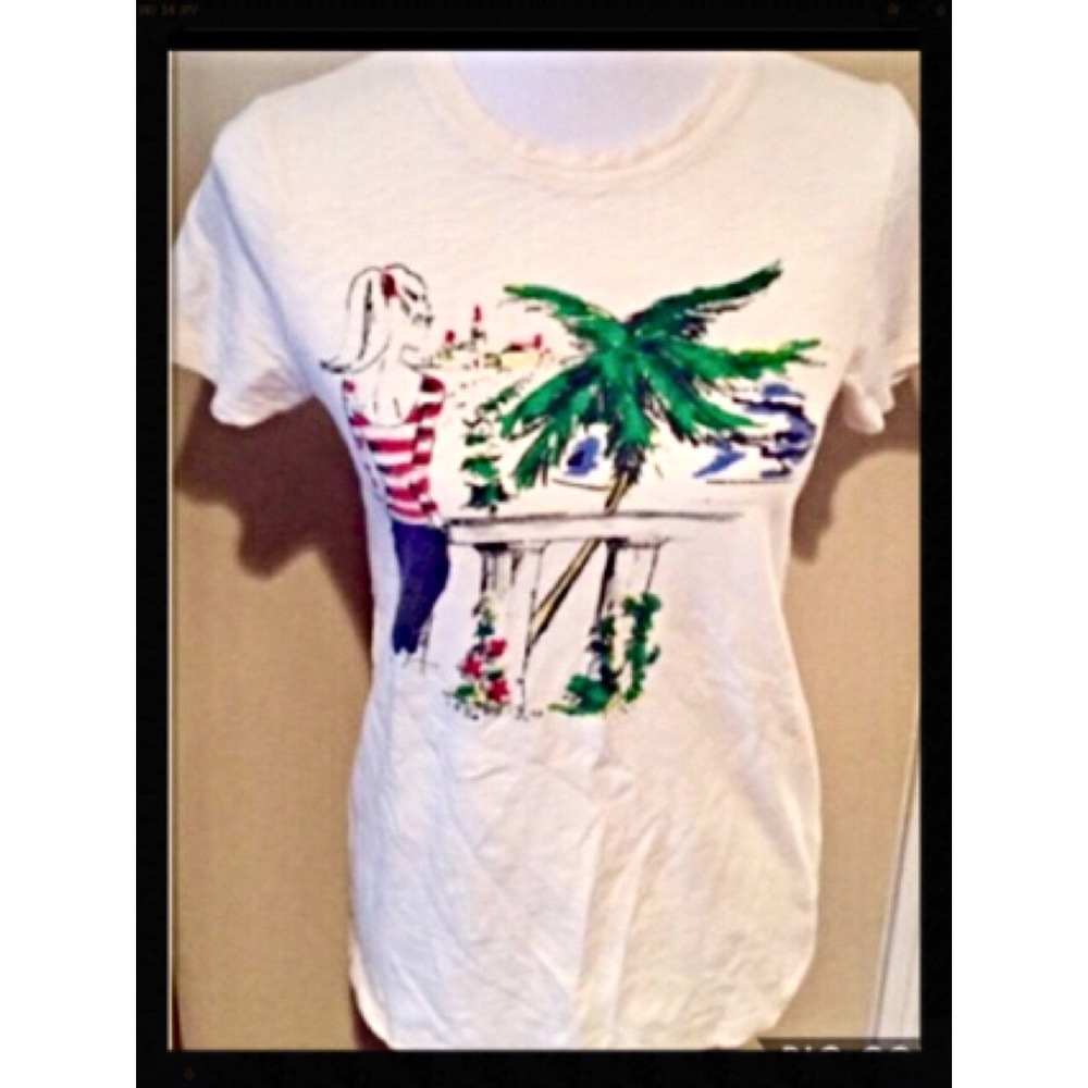 🌴 J.Crew super cute tropical tee size medium