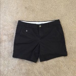 2 pairs black shorts and 1 pair of khaki shorts