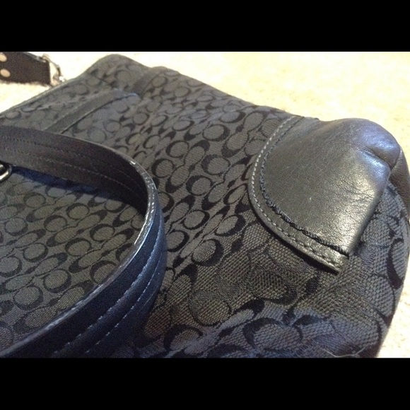 Coach black jacquard baby/work bag