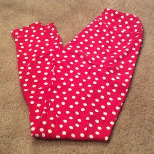 Red with cream dots