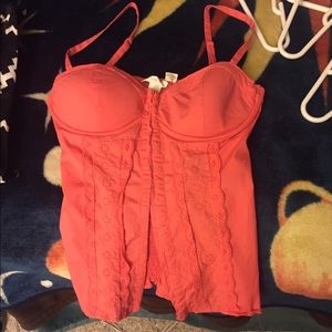 Guess coral bustier/corset top