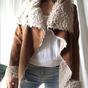 Faux Shearling and Suede Jacket