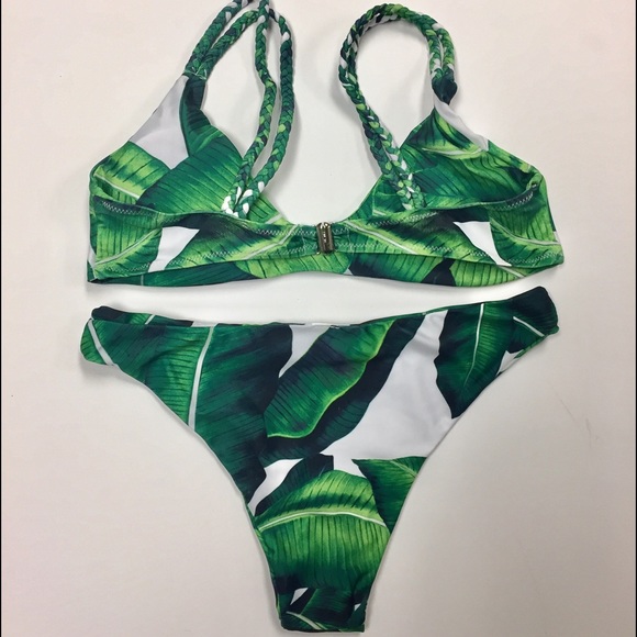 Green leave bikini sw217 - Picture 2 of 3