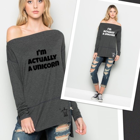 I'm Actually a Unicorn 🦄 Hi-low Flowly Top - Picture 3 of 3