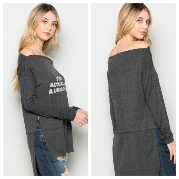 I'm Actually a Unicorn 🦄 Hi-low Flowly Top - Picture 2 of 3