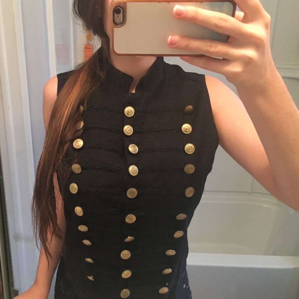 Black Military Style Vest from New Identity