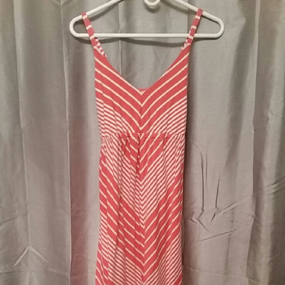 Old Navy Coral and white maxi dress