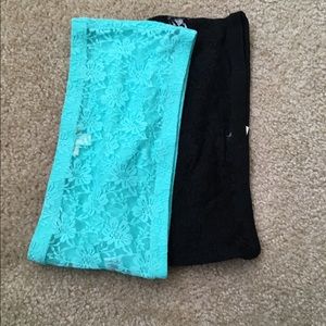 Teal and black bandeaus
