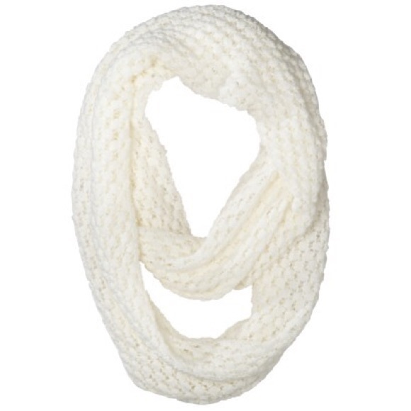 Winter white infinity scarf
