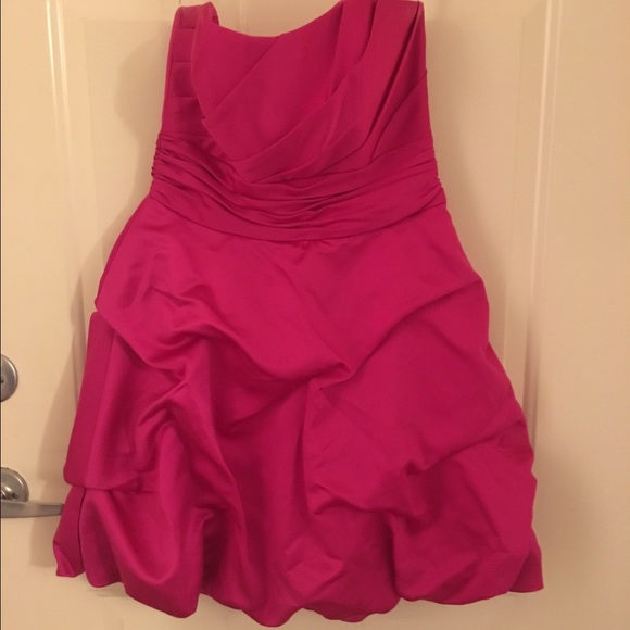 David's Bridal Hot Pink Bridesmaid Dress