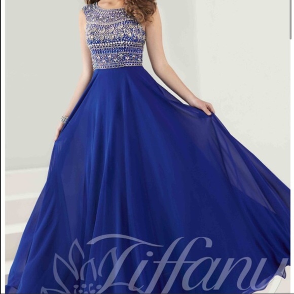 .. Never worn Royal blue evening dress from Tiffani - Picture 4 of 6