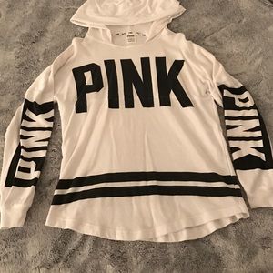PINK Victoria's Secret Hooded Long Sleeved Shirt