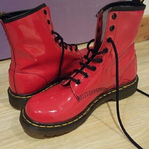 Red Leather Dr. Martens Boots