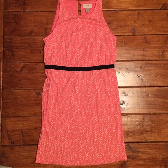 Coral & White Sleeveless Dress - Ann Taylor Loft