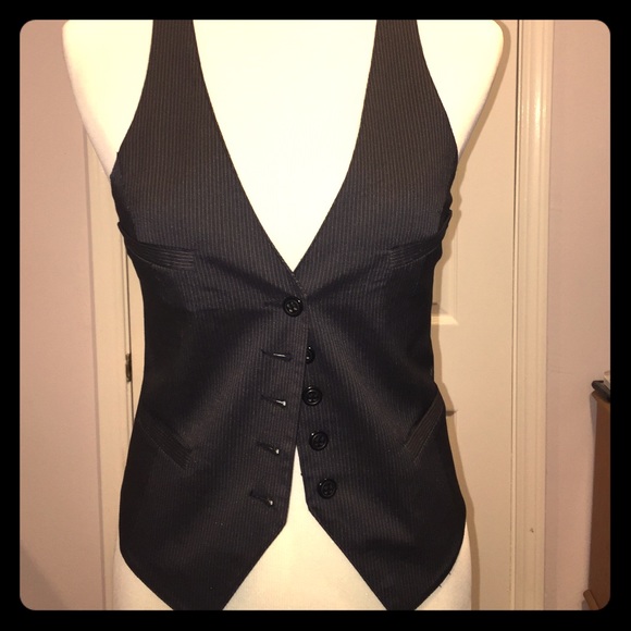 Vest! Forever 21 - Black/Gray Pinstriped, Size S