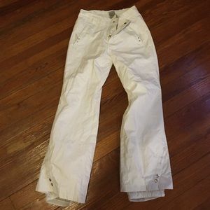 White ski pants