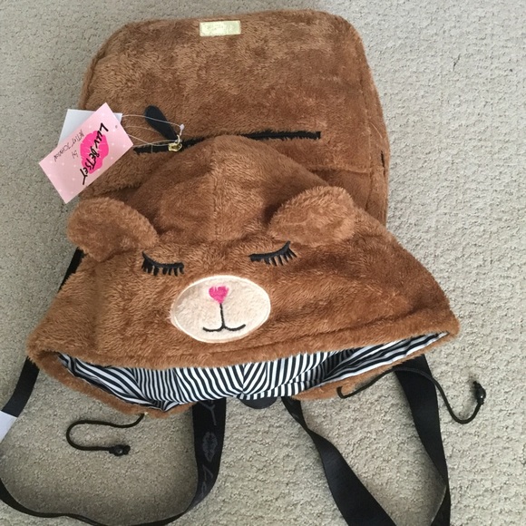 Betsey Johnson bear hoodie backpack!! - Picture 3 of 4